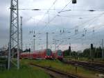 In Warnemnde begegnen sich 2 S-Bahnen.