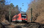 430 054 als S1 Herrenberg-Kirchheim am 16.02.2019 oberhalb von Stuttgart-Heslach. Baustellenbedingt wurde die S1 an Wochenenden über die Panoramabahn umgeleitet. 