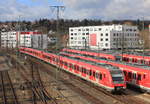 Von 430 052 angeführter Vollzug als S1 Böblingen-Plochingen am 12.03.2020 in Stuttgart-Vaihingen. 