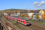 Von 430 067+xxx angeführter Vollzug als S1 Herrenberg-Kirchheim am 27.10.2020 in Oberesslingen. 