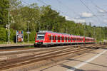 430-Doppel als S2 Filderstadt-Schorndorf am 12.06.2021 bei der Einfahrt in Stuttgart Nürnberger Straße. 