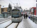 Auf diesem Foto ist die Saarbahn in Winterlicher Stimmung zu sehen. Das Foto habe ich auf dem Rastfuhl in Saarbrcken gemacht. Die Aufnahme des Fotos war am 01.02.2010.