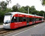 Saarbahn an der Haltestelle Siedlerheim in Saarbrcken.