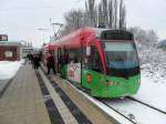 Das Foto der Saarbahn habe ich in Saarbrcken an der Haltestelle Saarbrcken Brebach gemacht.