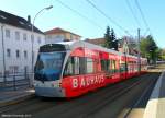 Saarbahn an der Haltestelle Saarbrcken Rastpfuhl.