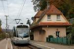 TW 1028 der Saarbahn als Sonderzug in Frauenalb-Schielberg 29.10.11