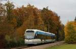 TW 1028 der Saarbahn als Sonderzug bei Spielberg 29.10.11