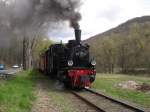 Schmalspurdampflok 99 7203 des Alb-Bhnle und der UEF auf der Strecke der Brohltalbahn.