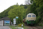D 5 verlässt mit dem Vulkan-Express die Gemeinde Burgbrohl in Richtung Rheintal.