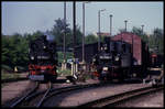 991564 und 991568 am 3.5.1990 im Bahnhof Oschatz.