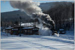 VIIk 99 1794 der Fichtelbergbahn bei der Ausfahrt aus dem Bahnhof Cranzahl. 
31.01.2019