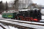 99 785 am 30.12.2012 bei Rangierarbeiten im Bahnhof Oberwiesenthal.