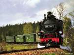 099 738 (99 1773) mit Zug 14315 in der Kurve hinter Kretscham-Rothensehma (10.