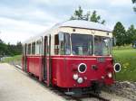 triebwagen T33 kurz vor der Abfahrt nach Sgmhle Hp. Hier im Bahnhof Neresheim. Aufgenommen am 1.Juli 2007