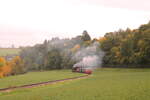 Lok 12 mit ihrem GmP am 02.10.2022 kurz vor Iggenhausen bei ziemlich herbstlichem Wetter.