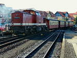 Rangierfahrt 199 861-6 im Bahnhof Wernigerode in Richtung Wernigerode Westerntor am 06.