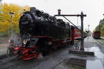 99 6001 mit IG HSB-Sonderzug am Nachmittag des 21.10.2016 beim Wasserfassen in Drei Annen Hohne.