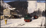 996001 trug am 3.2.1993 noch einmal das alte Kleid der NWB 21. In diesem Outfit traf ich sie im Bahnhof Eisfelder Talmühle an, wo sie an diesem Tag um 13.15 Uhr mit dem P aus Hasselfelde angekommen war.