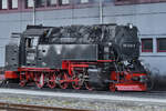 Die Dampflokomotive 99 7239-9 wartet auf den nächsten Einsatz.