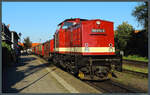 Im Bahnhof Wernigerode steht am 21.09.2024 199 874-9 mit dem Zug nach Eisfelder Talmühle bereit.