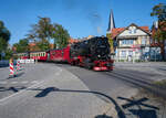 Völlig unerwartet kam 99 247 am Nachmittag des 24.08.2024 mit einem Zug aus Richtung Wernigerode Hbf.