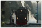 Zug 8936 (Brocken-Wernigerode) am 10.10.2007 nach dem Wasserfassen in Drei Annen Hohne.