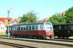 Ein Triebwagen der BR 187 verlt am 03.06.2011 den Bahnhof Nordhausen Nord in Richtung Ilfeld/Neanderklinik.