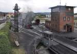 26.08.12 Bw Wernigerode ; Blick auf Lokleitung, Drehscheibe, Besandung und Wasserkran