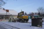 Die hier zu sehende Technik zeugt von den Bauarbeiten, welche zurzeit im Wernigeroder Bahnhof der Harzer Schmalspurbahnen (HSB) stattfinden.