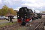 Kleine Szene am Nachmittag des 20.10.2013 im Bahnhof Stiege.