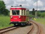 187 001-3 nach dem durchfahren der Kehrschleife bei Stiege zur Weiterfahrt in Richtung Eisfelder Talmühle am 24. Mai 2014.