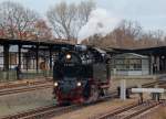 99 6001 beim umsetzen im Bahnhof Quedlinburg, 07.12.2014.