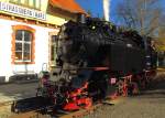 99 6001 am 19.10.2014 beim Umsetzen im Bahnhof Straßberg (Harz).