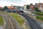 99 7234 bei der Ausfahrt Wernigerode Richtung Brocken am 13.7.15