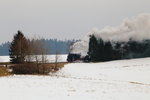 Scheinanfahrt von 99 6001 mit IG HSB-Sonderzug am Nachmittag des 15.02.2015 zwischen Eisfelder Talmühle und Benneckenstein, hier kurz vor dem Bahnhof Benneckenstein. (Bild 1)