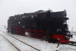 99 7234 am 05.02.2016 auf Umsetzfahrt im Brockenbahnhof.