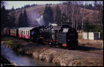 997242 fährt am 17.3.1990 mit P 14464 in Silberhütte ein.