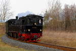 99 5901 mit IG HSB-Sonderzug am 07.02.2016 bei der Fahrt durch die Stieger Wendeschleife. (Bild 2)