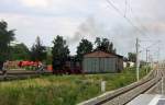 99 1762-6 und die 99 1789-9 rangieren in  Radebeul-Ost.
Bei Sommerwetter am Nachmittag vom 23.7.2015.