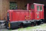 Diesellok V3  Nahmer  ( Orenstein & Koppel  -Bauart Bdm - Baujahr 1960 - 140PS -17,5 km/h max.) der Mrkischen Museums Eisenbahn, die am 02.09 2007  das Ziel einer Sonderfahrt der HEG war.