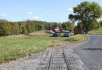 Das Ende von Gleis 10 der Mansfelder Bergwerksbahn, am 30.09.2023 in Hettstedt-Kupferkammerhtte.