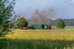 Am 01.06.2019 dampfte es wieder in Schwichtenberg bei der Museumsbahn, der MPSB. Der Zug nahm vom Bahnhof Schwichtenberg fahrt auf und ist unmittelbar vor dem GLeisdreieck Richtung Uhlenhorst.