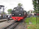 Dampflok BR 99 2321-0 stellt Dampflok BR  99 2322-8 zur LOKPARADE bereit, Khlungsborn-West 10.07.2009  