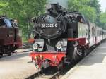 99 2322-8 der Bderbahn Molli am 10.6.2013 bei der Einfahrt in den Bahnhof Heiligendamm.