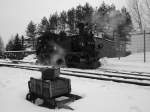 Osterfahrten auf der Museumsbahn Schnheide am 30.03.13, hier in Schnheide.