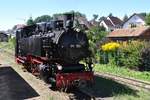 Öchsle Schmalspurbahn, Lok 90 788 am 19.08.2012 im Bahnhof Ochsenhausen.