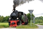 Mit viel Rauch schnaufte Lok 101 mit dem Museumszug in Richtung Stahe.

Birgden 16.05.2016