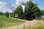 18.06.2017 - Eröffnung der Weißeritztalbahn auf dem oberen Streckenabschnitt zwischen Dippoldiswalde und dem Kurort Kipsdorf. Ausfahrt Dippoldiswalde. 99 1734-5