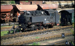 Am 5.5.1995 fotografierte ich diese 99ziger Schmalspurdampflok im Bahnhof Freital bei Dresden. Die Lok trug keine Nummer. Vielleicht kann jemand dazu ergänzend was mitteilen!