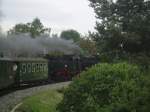 Doppeltracktion auf der Fahrt von Oybin nach Zittau am 16.06.2006. Hier bei Olbersdorf.